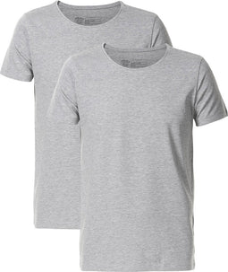 Petrol Industries - Heren 2-pack Basic T-shirts Ronde Hals - Grijs - Maat S