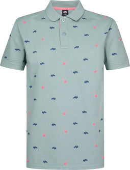 Petrol Industries - Heren All-over Print Polo Celestia - Blauw - Maat XL