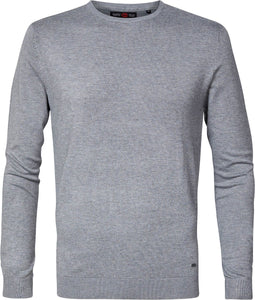 Petrol Industries - Heren Essential Crewneck Knit - Grijs - Maat XXL