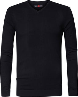 Petrol Industries - Heren Essential V-Neck Knit - Zwart - Maat S