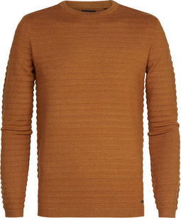 Petrol Industries - Heren Ribgebreide Trui Crest Hill - Bruin - Maat M