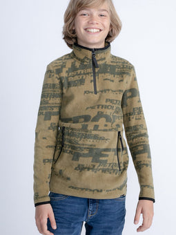 Petrol Industries - Jongens All-over Print Sweater Decatur - Bruin - Maat 116