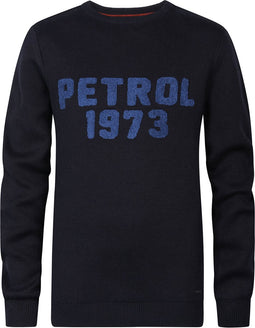 Petrol Industries - Jongens Artwork Gebreide sweater Bloomington - Blauw - Maat 116
