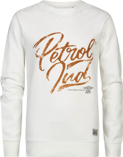 Petrol Industries - Jongens Artwork Sweater Wheaton - Wit - Maat 116