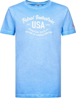 Petrol Industries - Jongens Print T-shirt - Blauw - Maat 116