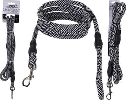 Pets Black and White Collection Hondenriem 130cm Zwart/Wit