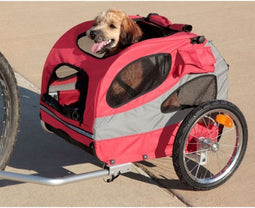 PetSafe Happy Ride Aluminium Dog Bicycle Trailer - Hondenfietskar - Lichtgewicht - Medium in de kleur Rood - Large in de kleur Blauw - Medium Rood
