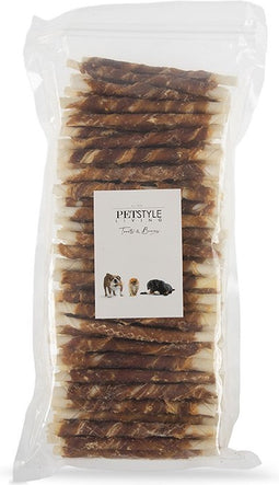 Petstyle Living Gedraaide Sticks met Eend - Hondensnacks - 100 Stuks