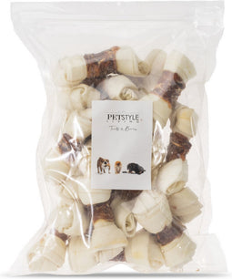 Petstyle Living Geknoopt Bot met Eend - 20 Stuks - 11cm - Hondensnacks - Kauwbot - Knopen