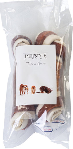 Petstyleliving Meerkleurig geknoopt bot met kip 15-16,5cm - Hondensnacks