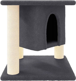 vidaXL - Kattenmeubel - met - sisal - krabpalen - 37 - cm - donkergrijs