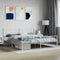 vidaXL - Bedframe - met - hoofd- - en - voeteneinde - metaal - wit - 180x200 - cm