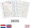 Kalpa 125 x 80 mm Pocket 6 Ring Diary Inleg 1 Week per 2 Paginas NL EN 2025