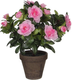 Mica Decorations Azalea - Kunstplant in Bloempot Stan - H27 x Ø20 cm - Roze