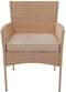 Juskys Fort Myers - Loungeset - 4-delig - polyrotan - Crème/Zand
