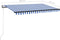 vidaXL - Luifel - automatisch - met - LED - en - windsensor - 400x350 - cm - blauw - wit