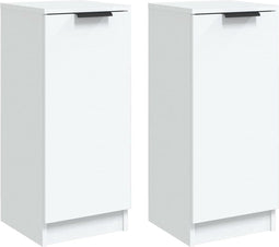 vidaXL - Dressoirs - 2 - st - 30x30x70 - cm - bewerkt - hout - wit