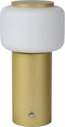 Atmooz - Tafellamp Suarez - Slaapkamer / Woonkamer - Industrieel - Goud Brons en Wit glas - Hoogte 21cm - Glas en Metaal