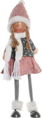 Decoratieve figuren DKD Home Decor Kerstmis Pop Polyester Meisjes (15 x 9 x 43 cm) (2 Stuks)