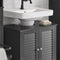 SoBuy FRG237-II-DG - Badkamermeubel - 2 Deuren 2 Planken - Donkergrijs 60x35x58cm