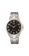 Q&Q C36A-006PY - Horloge - Analoog - Mannen - Heren - Stalen band - Rond - Metaal - Cijfers - Zilverkleurig - Zwart - LichtGroen