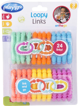 Playgro Loopy loops - Kinderwagen accessoires - 24 gekleurde ringen - Bijtringen - Baby speelgoed (24 stuks)
