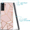 imoshion Hoesje Geschikt voor Samsung Galaxy S21 FE Hoesje Siliconen - imoshion Design hoesje - Roze / Meerkleurig / Goud / Pink Graphic