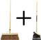 Synx Tools Coco bezem 30cm en Stoffer en blik met lange steel 97 cm - Paardenhaar / zaalveger - Classic - Hout/Metaal