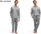 Milanoro - Katoenen pyjama voor heren - Comfortabele fit met elastische tailleband - Zwart/grijs - XXL