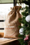 J-Line Franse jute zak voor kerst - textiel - naturel - 80 cm - kerstversiering