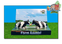 Kids Globe Koeien 2 Stuks Zwartbont Liggend 1:32