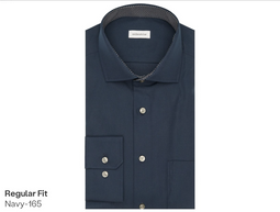 Seidensticker Business Shirt - Maat 44 – Navy-665 – Spread Kent Kraag – Non-Iron – Slim Fit of Regul