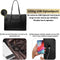 Lubellie® Dorina - Dames Handtassen set - Laptopvak 15,6 inch - USB-poort - Zwart (set van 2)