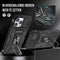 Podec iPhone 12 Pro - Telefoonhoesje - Anti-Shock Case Cover met Kickstand Ring en Screenprotector - Zwart