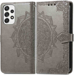 iMoshion Hoesje Geschikt voor Samsung Galaxy A33 Hoesje Met Pasjeshouder - iMoshion Mandala Bookcase - Grijs