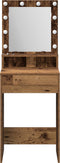 vidaXL - Make-uptafel - met - LED-verlichting - - - Oud - Hout, - 50x41x135 - cm