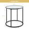 Coast Ronde Bijzettafel - Glazen Blad met Marmerlook - Metaalframe - 50 cm - Zwart