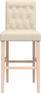 vidaXL - Barstoelen - 2 - st - massief - rubberhout - en - stof
