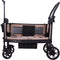 Cabino Waggie Bolderkar Opvouwbaar - 2 Zitjes - Inclusief Duwstang Trekbeugel Drinkbeker - Max. 44 kg - Zwart/Taupe
