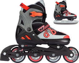 Nijdam Red Raider - 2-in-1 Combo Skeelers - Verstelbaar 29-32 - Zwart/Rood
