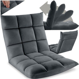 tectake® Snooze - Relaxfauteuil - XXL opvouwbaar met ligfunctie - Verstelbare rugleuning - Grijs