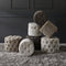 Riviera Maison Opera Footstool Melting Silver - Polyester, Acryl, Rubberhout - Smeltend Zilver - 60.0x60.0x42.0 cm