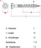 PFS - houtschroeven - schroef - 5x50 deeldraad Tx - 50 stuks