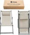 Niceey Ligstoel Opvouwbaar met Hoofdsteun - Strandstoel Inklapbaar - Campingstoel - Strandstoel - Tuin - Beige