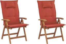 JAVA - Tuinstoel set van 2 - Terracotta - Acaciahout