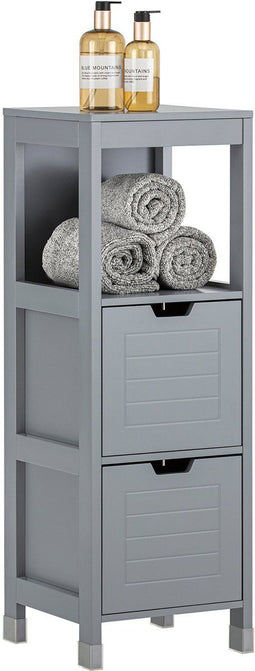 SoBuy FRG127-SG - Badkamermeubel - 2 Laden - Grijs Houtcomposiet