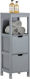 SoBuy FRG127-SG - Badkamermeubel - 2 Laden - Grijs Houtcomposiet
