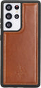 NorthLife - Geschikt voor Samsung Galaxy S21 Ultra - Leren Backcover hoes - Cognac