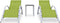 vidaXL - Ligbedden - 2 - st - met - tafel - aluminium - groen