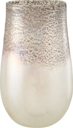 J-Line vaas Milano - glas - grijs/roze - 31.00 cm hoog